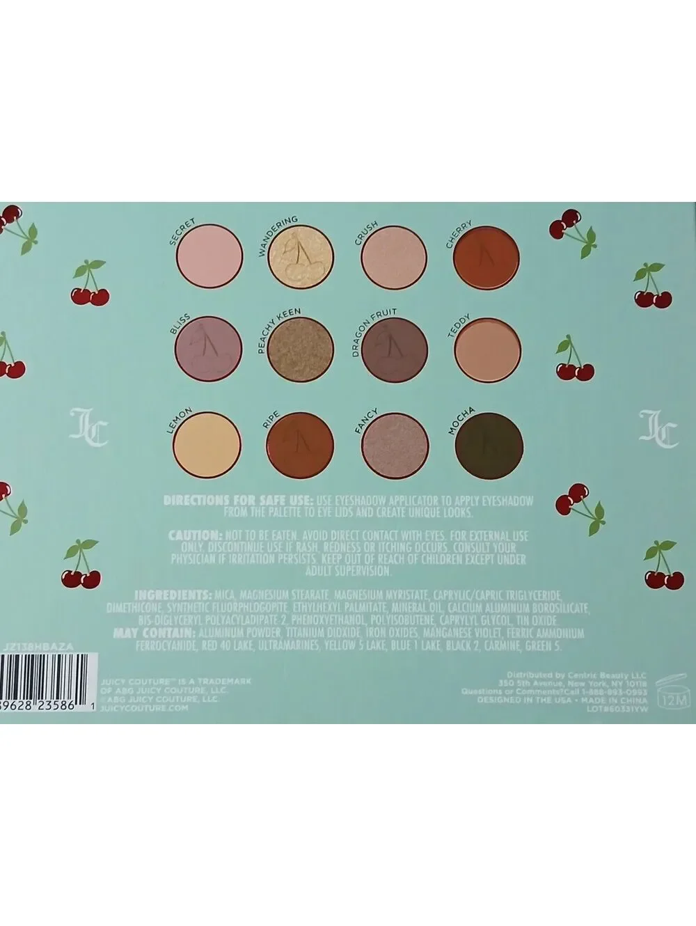 Juicy Couture Cherry Eyeshadow Palette 16 Color Makeup Palette NIB